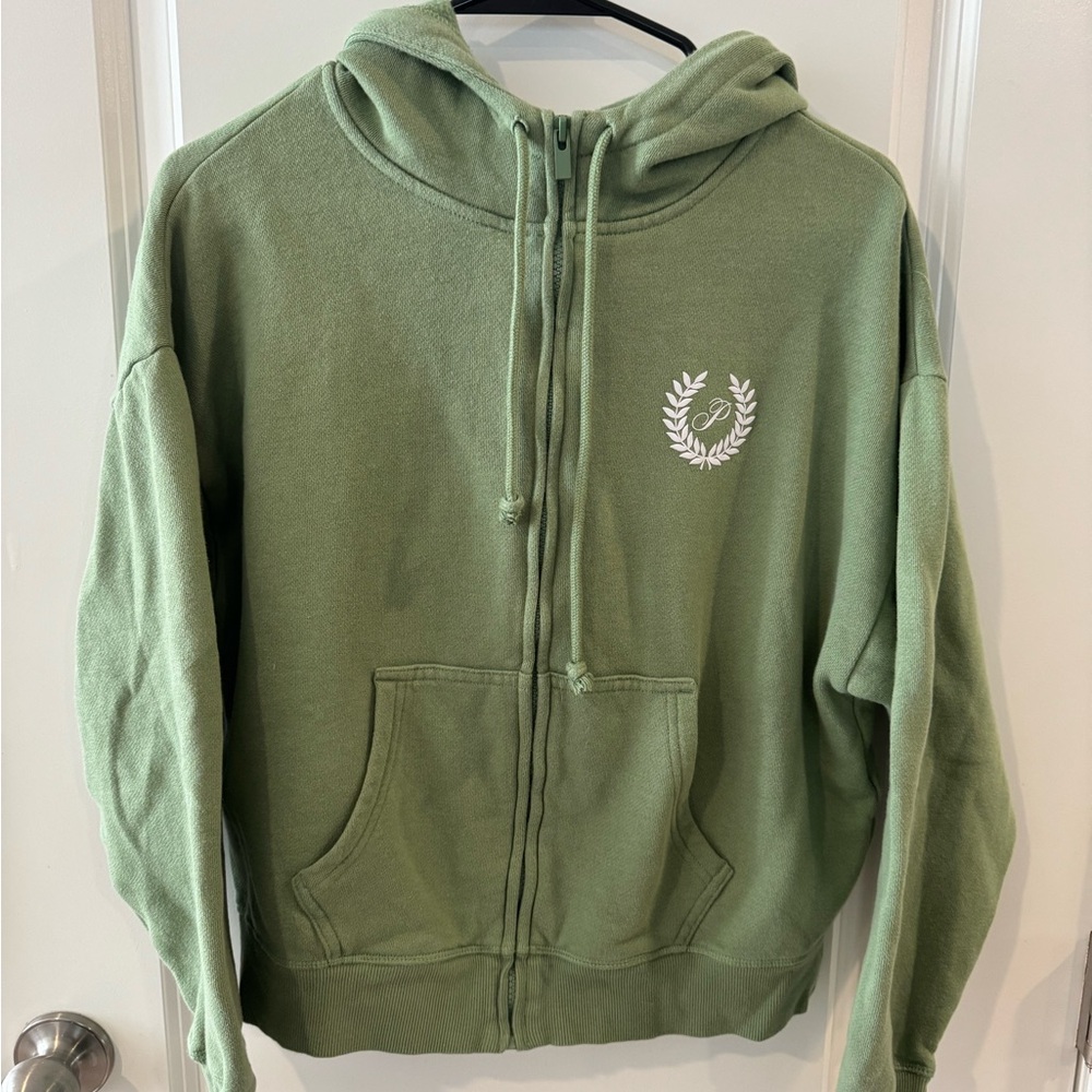 PINK Victoria's Secret Olive Varsity Hoodie